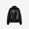 Faux Leather Grafik Ceket