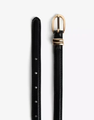 Faux Leather Üst Dikişli Kemer – Aksesuarlar