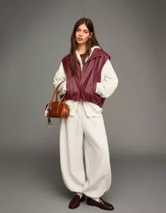 Faux Leather Yelek – Ceketler ve Trençkotlar