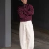 Fermuarlı Baskılı Sweatshirt