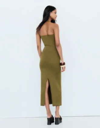 Halter Yaka Midi Elbise
