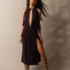 Halter Yaka Midi Elbise