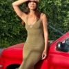 Halter Yaka Midi Elbise