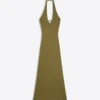 Halter Yaka Midi Elbise