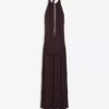 Halter Yaka Midi Elbise
