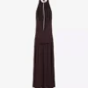 Halter Yaka Midi Elbise