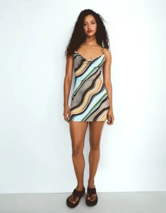 Halter Yaka Mini Elbise
