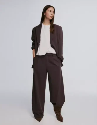 Çift Düğmeli Çizgili Blazer – Ceketler ve Trençkotlar