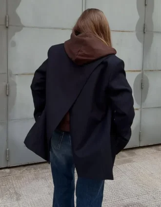 Çift Düğmeli Çizgili Blazer – Ceketler ve Trençkotlar