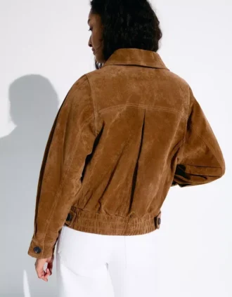 Çift Sıralı Leather Süet Ceket – Ceketler ve Trençkotlar