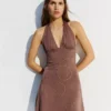 Çivili Halter Mini Elbise