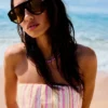 Çizgili Bandeau Üst