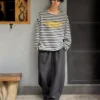 Çizgili Bisiklet Yaka Sweatshirt – Sweatshirtler ve Kapüşonlular