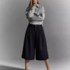 Çizgili Culottes Bermuda Şort
