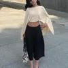 Çizgili Culottes Bermuda Şort – #Bershkastyle – Kadın