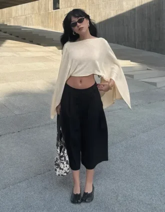 Çizgili Culottes Bermuda Şort – #Bershkastyle – Kadın