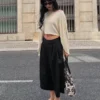 Çizgili Culottes Bermuda Şort – #Bershkastyle – Kadın