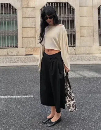 Çizgili Culottes Bermuda Şort – #Bershkastyle – Kadın