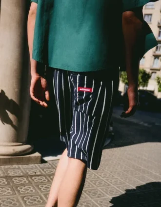 Çizgili Havlu Efektli Bermuda Şort – Bershka Lovers
