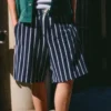 Çizgili Havlu Efektli Bermuda Şort – Bershka Lovers