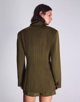 Çizgili Çift Düğmeli Blazer – Ceketler ve Trençkot