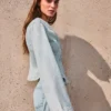 Çizgili Peplum Denim Ceket – Ceketler ve Trençkotlar