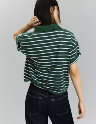 Çizgili Polo Yaka Tişört – Üst Giyim ve Bodyler