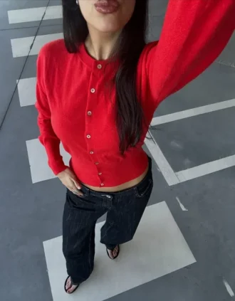 Çizgili, yuvarlak yakalı, düğmeli ceket