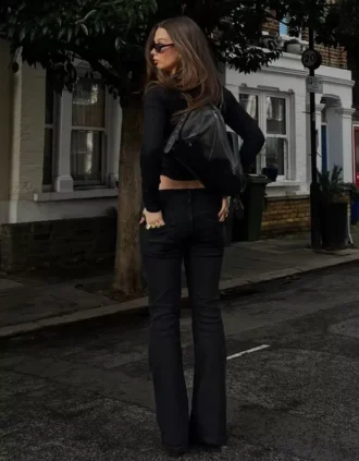 Kapaklı Düşük Bel Bootcut Kot Pantolonlar