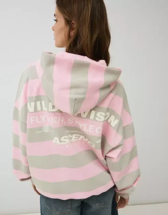 Kapüşonlu Baskılı Sweatshirt