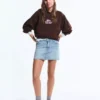 Kapüşonlu Baskılı Sweatshirt
