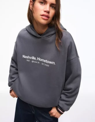 Kapüşonlu Baskılı Sweatshirt – Üst Giyim ve Bodyler