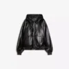 Kapüşonlu Faux Leather Ceket – Ceketler