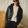 Kapüşonlu Faux Leather Ceket – Ceketler