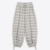 Kareli Drop Crotch Pantolonlar