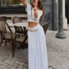 Katlı Bel Detaylı Midi Etek