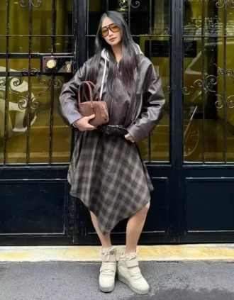 Kemerli Faux Leather Bomber Ceket – #Bershkastyle – Kadın
