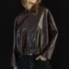 Kemerli Faux Leather Bomber Ceket – Ceketler ve Trençkotlar