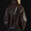 Kemerli Faux Leather Bomber Ceket – Ceketler ve Trençkotlar
