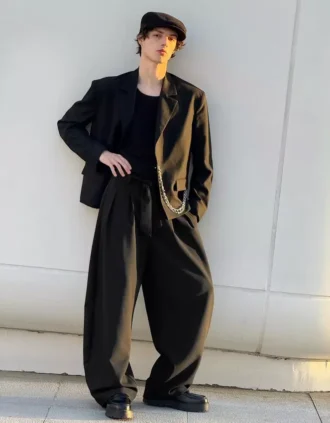 Kemerli Tailored Barrel Pantolonlar – Pantolonlar