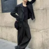 Kemerli Tailored Barrel Pantolonlar – Pantolonlar