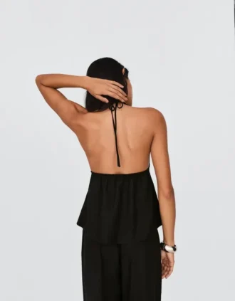 Keten Karışımlı Halter Yelek – #Bershkastyle – Kadın