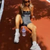 Kontrast Askılı Kısa Tulum