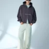 Kısa, Bol Fit, Fermuarlı, Desenli Sweatshirt – Sweatshirtler ve Kapüşonlular