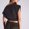 Kısa Kollu Asimetrik Baskılı T-Shirt