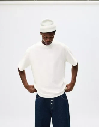 Kısa Kollu Peluş Tişört – T-shirtler ve Polo Yaka Tişörtler