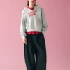 Kısa Yıkanmış Efektli Kapüşonlu Sweatshirt – Erkek