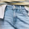 Kıvrımlı Paçalı Yüksek Bel Straight Wide Leg Kot Pantolonlar – Pantolonlar