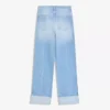 Kıvrımlı Paçalı Yüksek Bel Straight Wide Leg Kot Pantolonlar – Pantolonlar
