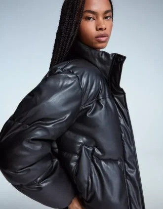 Leather Efektli Puffer Ceket – Ceketler ve Trençkotlar